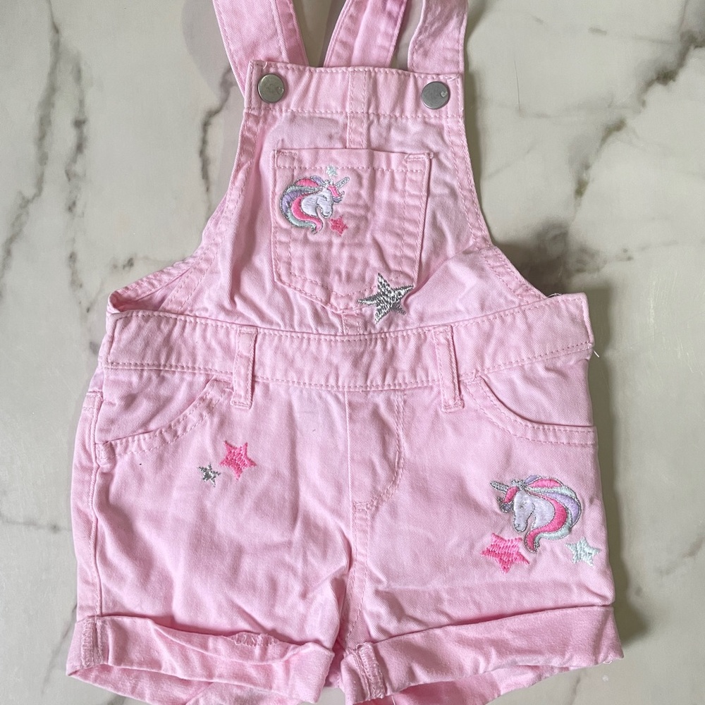 The Children’s Place Unicorn Overall Size 9-12 Month🦄